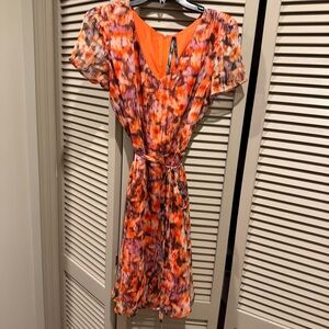 NWOTs Never Worn…Andrew Marc Orange and Purple A-Line Midi Dress